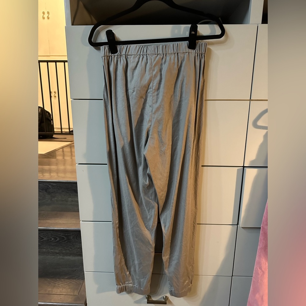 Aritizia Babaton Dexter Linen Blend Pull-On Ankle Pants Gray Size Medium - Picture 4 of 8